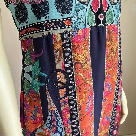 Nwt Sobe Boutique Women’s Halter Sleeveless Boho Maxi Dress Multi Color M - Picture 11 of 16